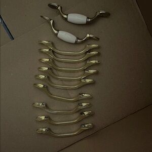 Gold and White Cabinet Handles